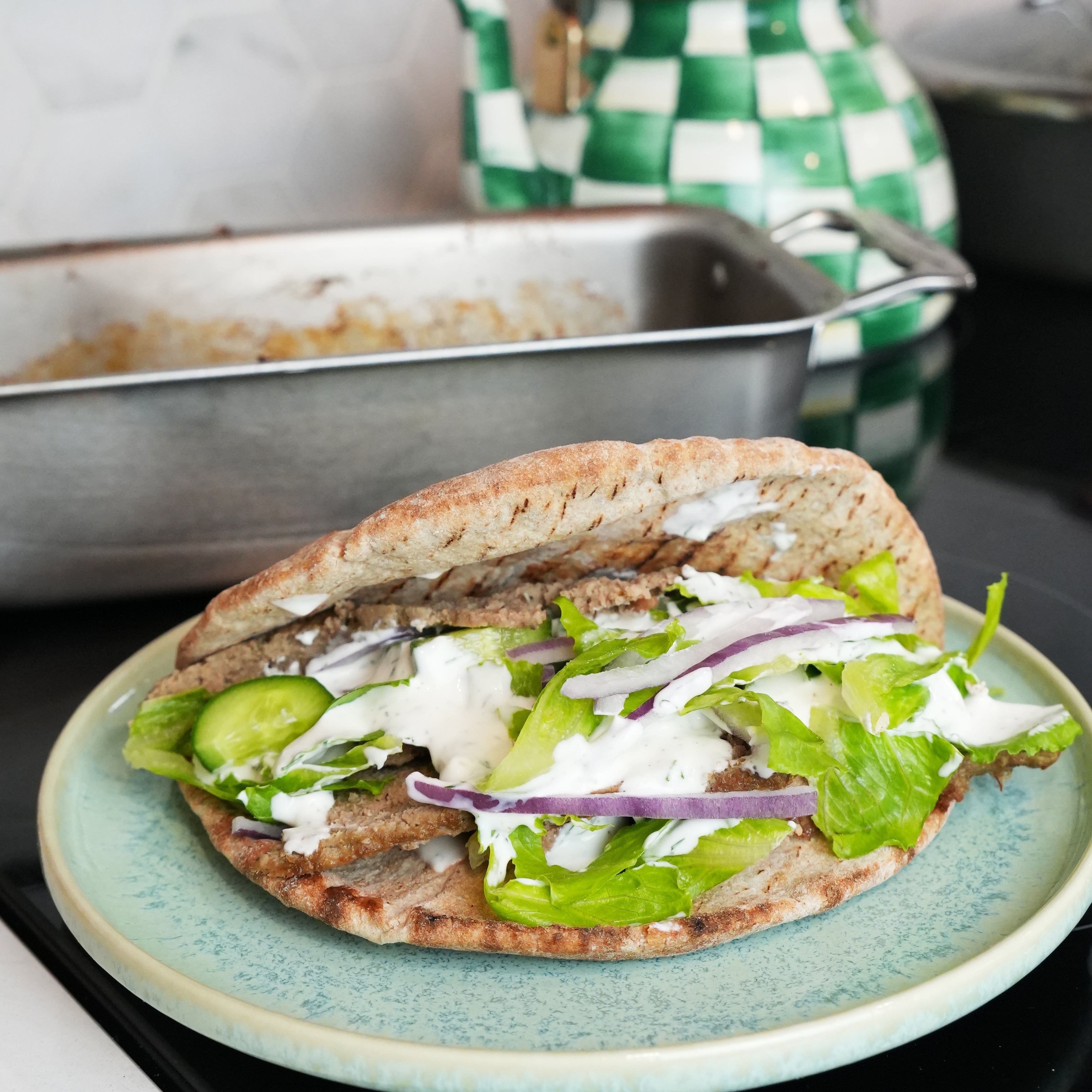 Oven-Baked Gyros with Dill Yogurt Sauce