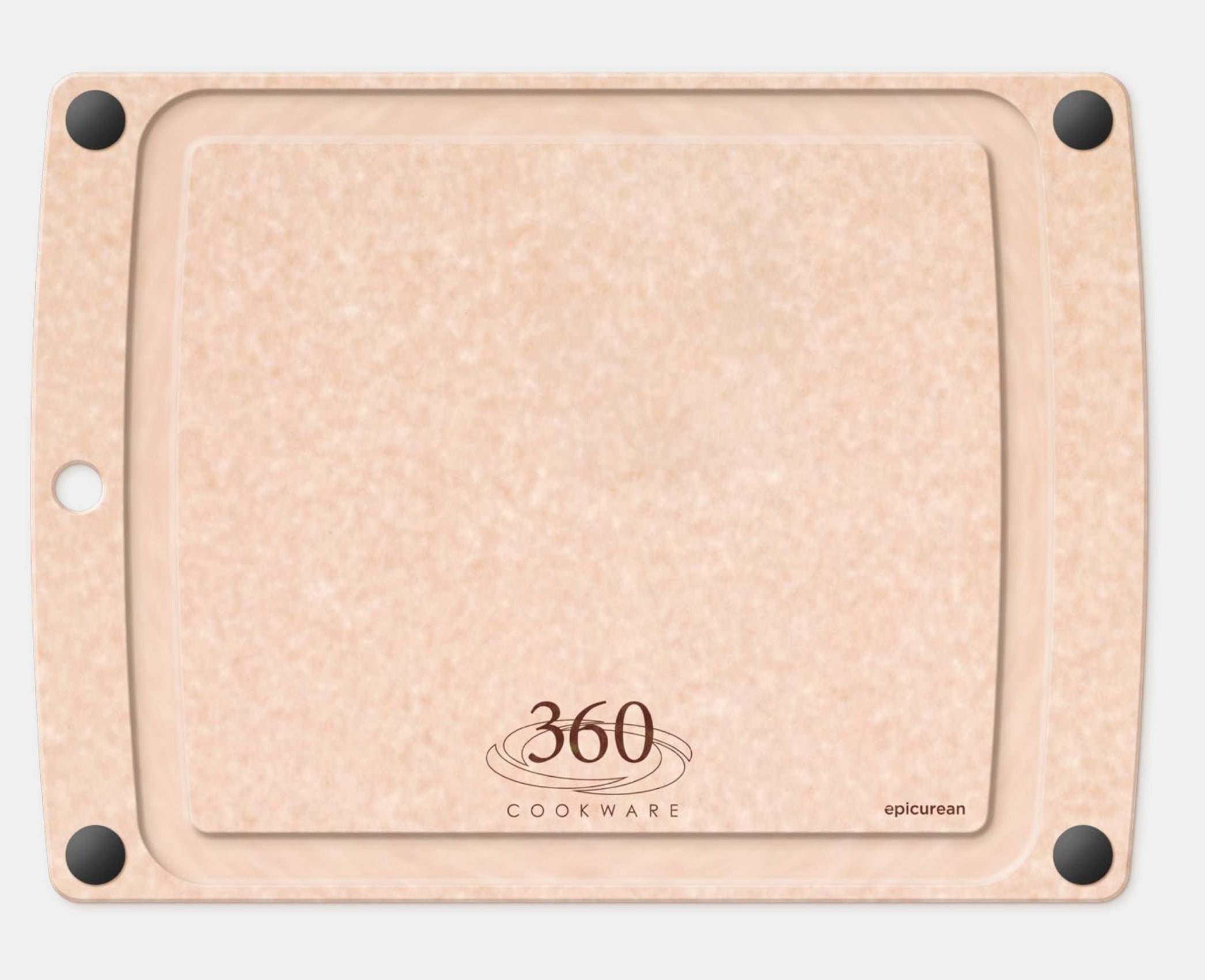 Lightweight cutting board with non-slip feet and juice groove, 17x13 inches
