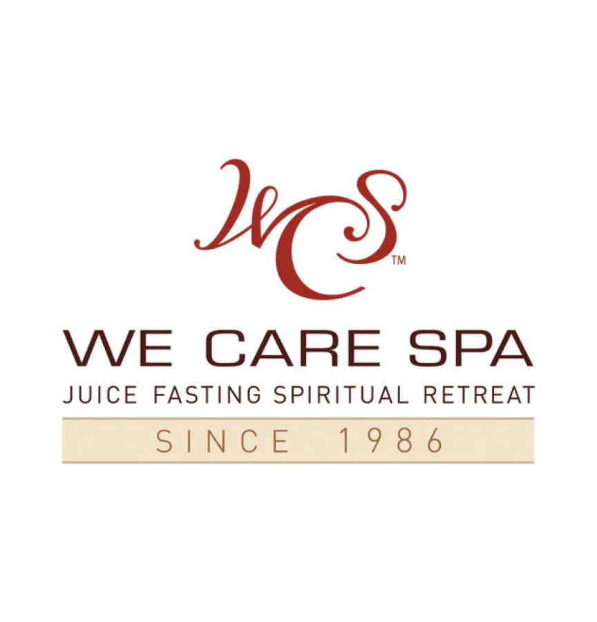 We Care Spa logo with text: 'WE CARE SPA JUICE FASTING SPIRITUAL RETREAT SINCE 1986'