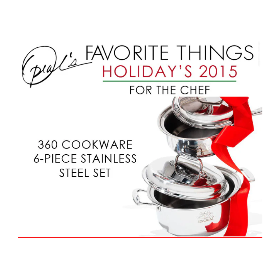 Oprah's Favorite Things 2015 featuring 360cookware 6-Piece Stainless Steel Set
