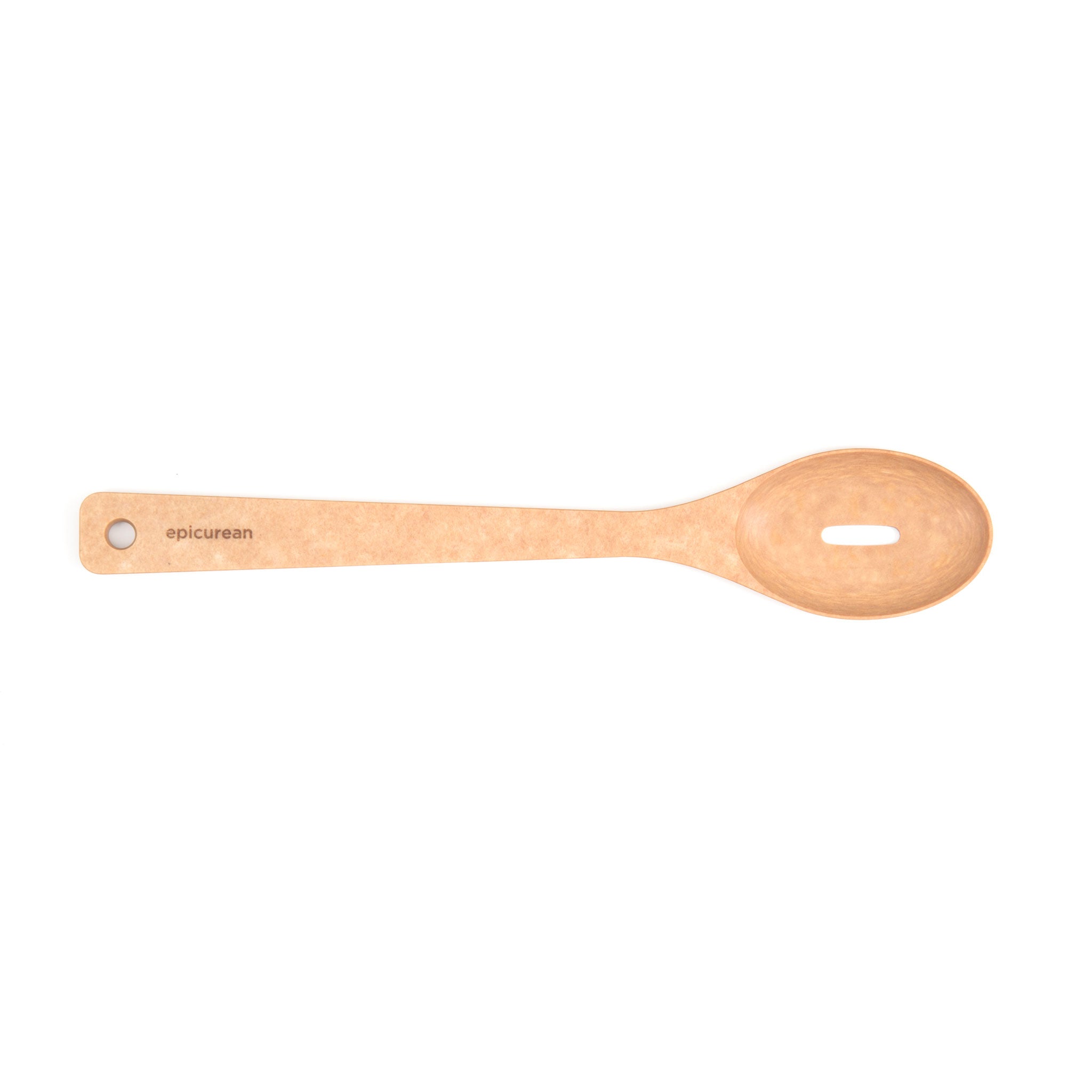 Natural slotted spoon spatula made of eco-friendly material, featuring a sleek design.