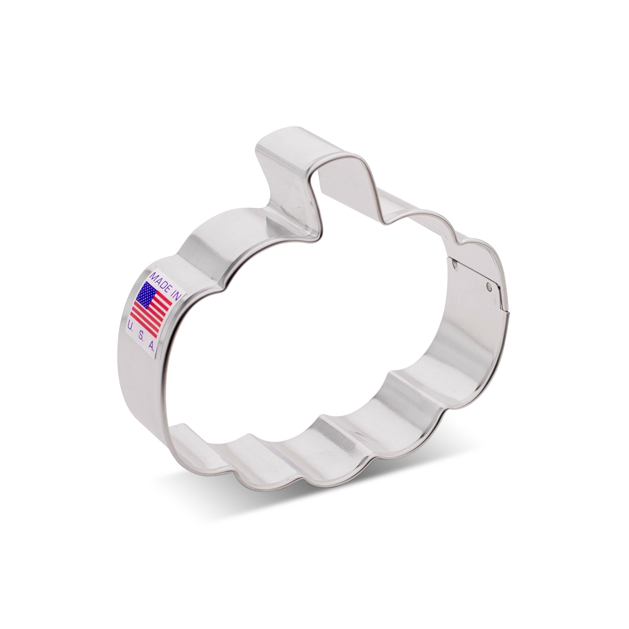 3-inch pumpkin gourd cookie cutter with American flag, stainless steel