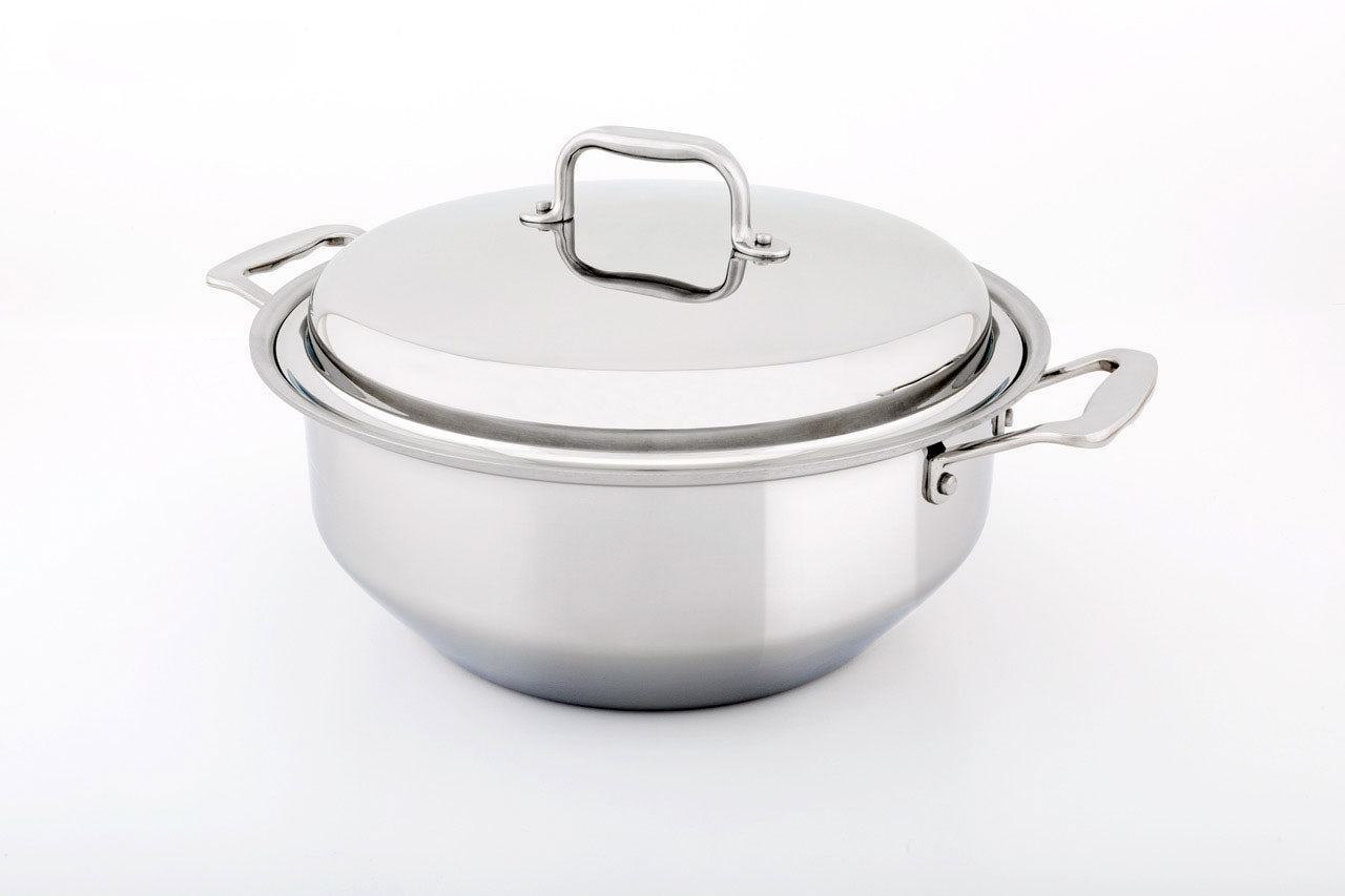 6-quart stainless steel stock pot with lid, designed for versatile cooking