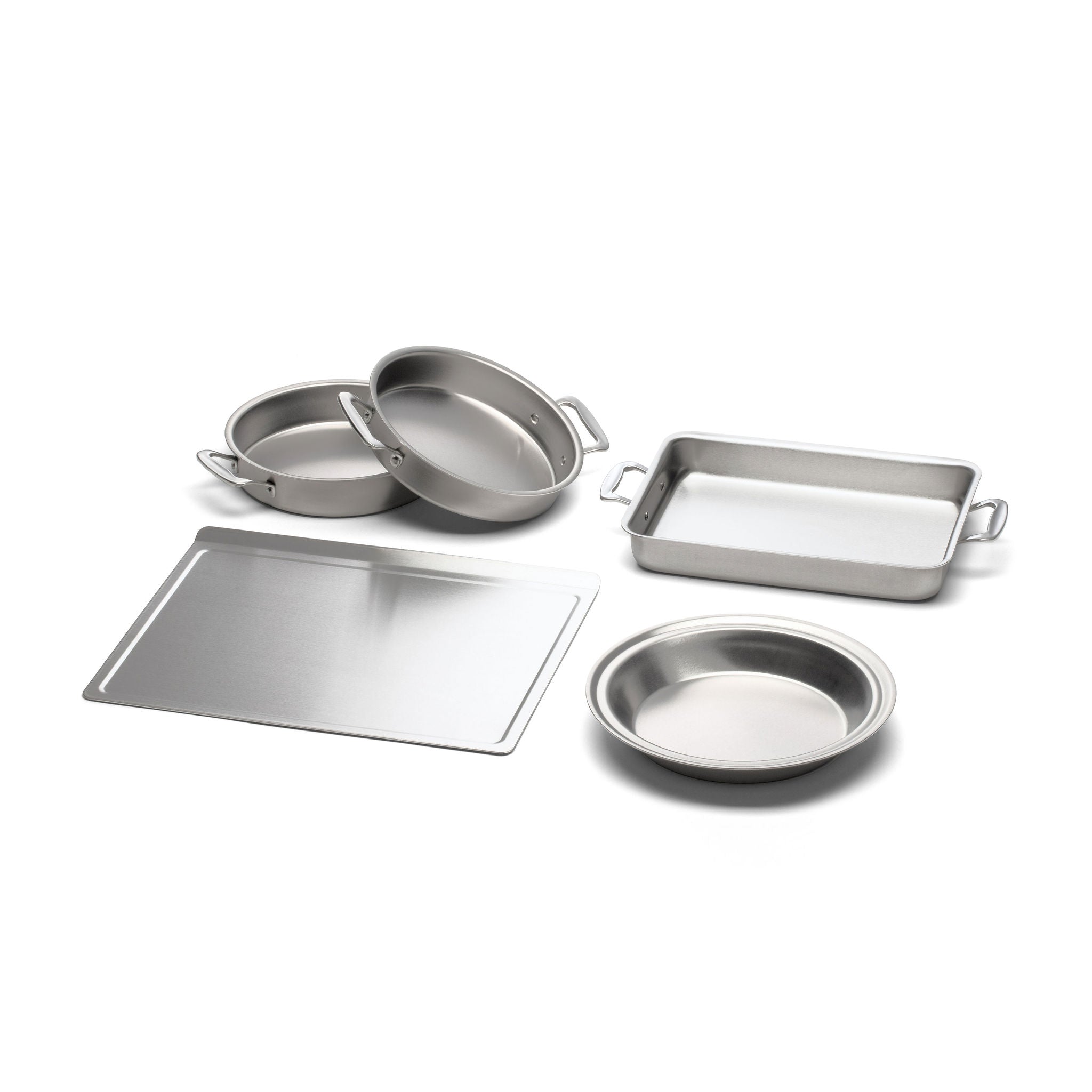 360 Bakeware 5-Piece Set including various pans and a baking sheet