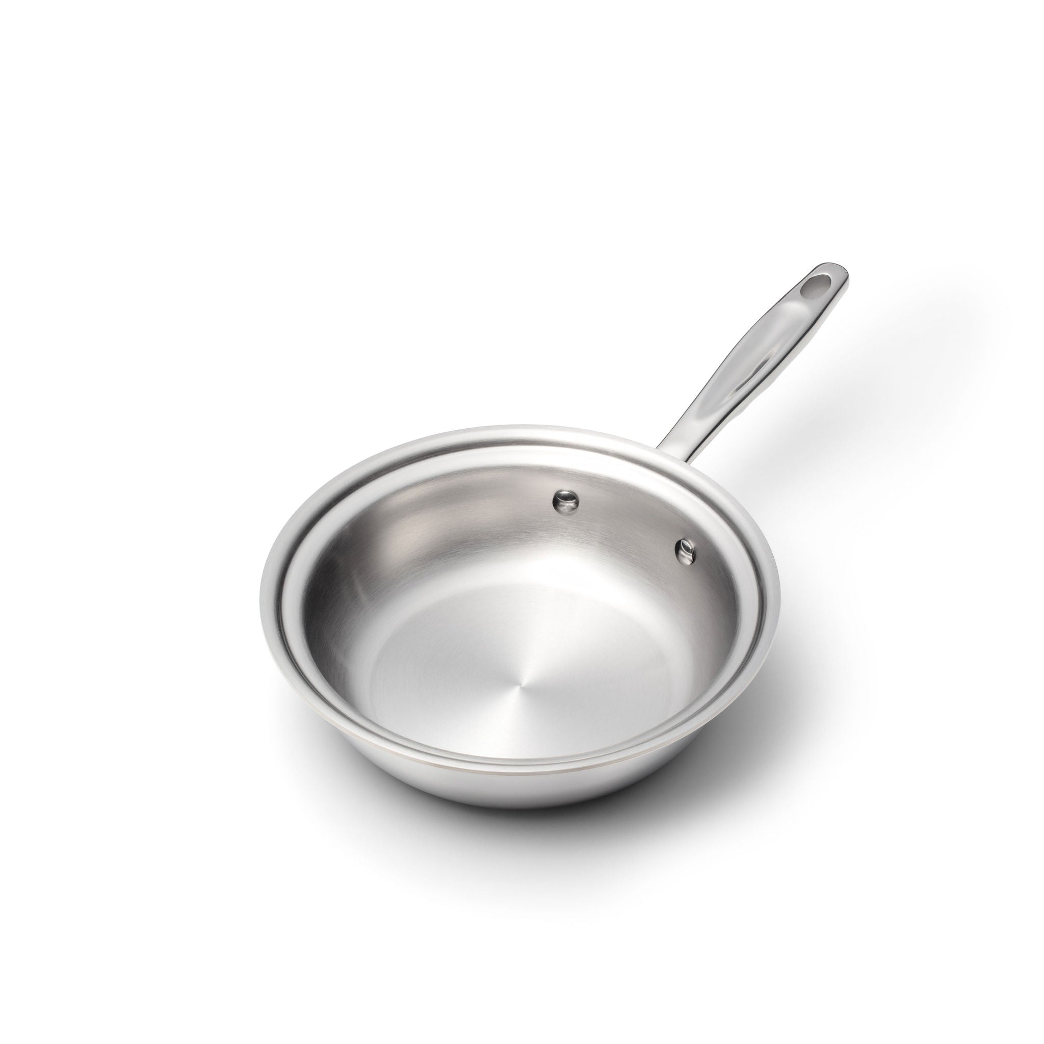 8-inch covered stainless steel fry pan, ideal for versatile stovetop cooking
