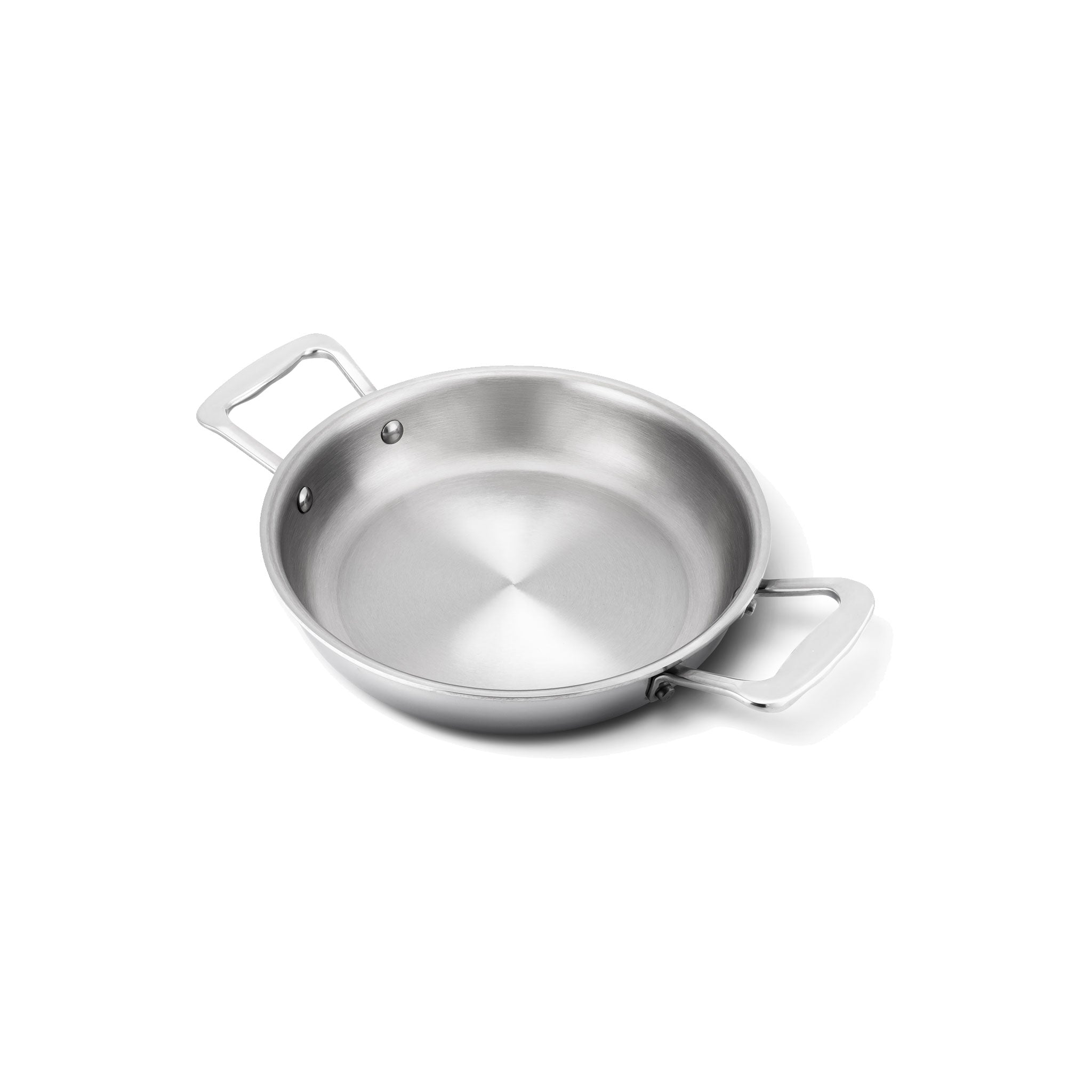 8.5 Inch Fry Pan with Short Handles, stainless steel, even heating, ideal for cooking multiple dishes