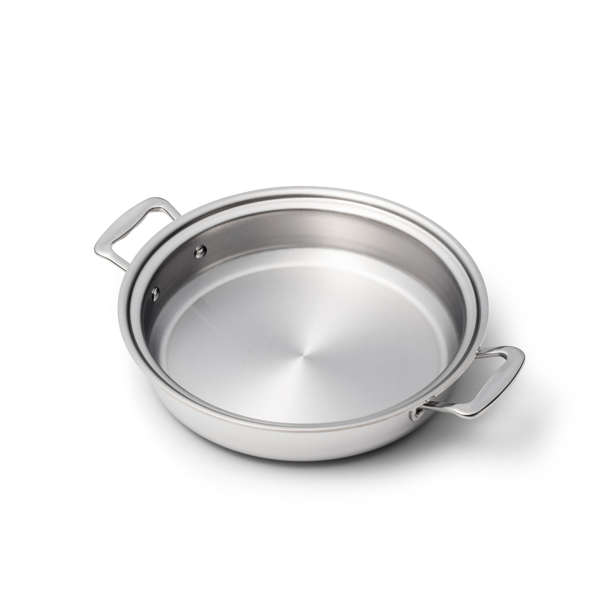 3.5 Quart Stainless Steel Sauté Pan with Short Handles, featuring 360 Vapor® Cooking Technology