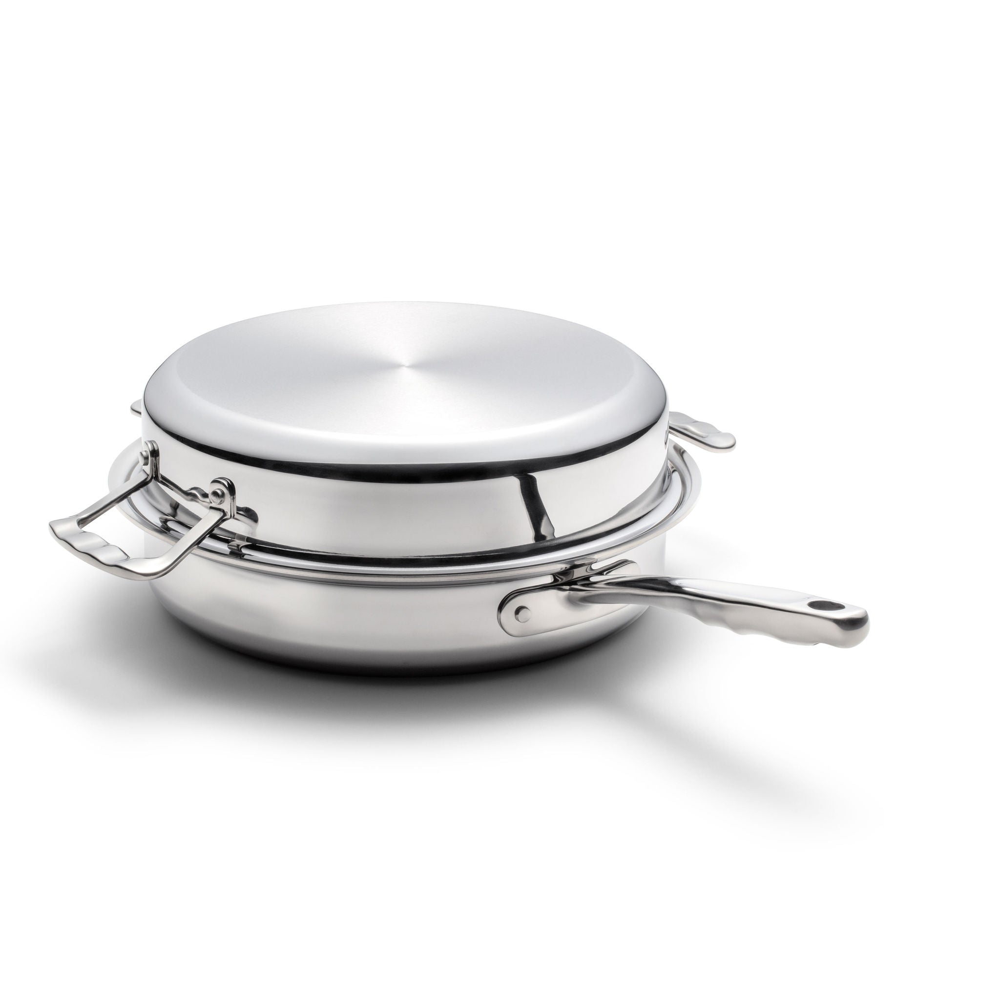 3-in-1 stainless steel roasting pan with lid and handle