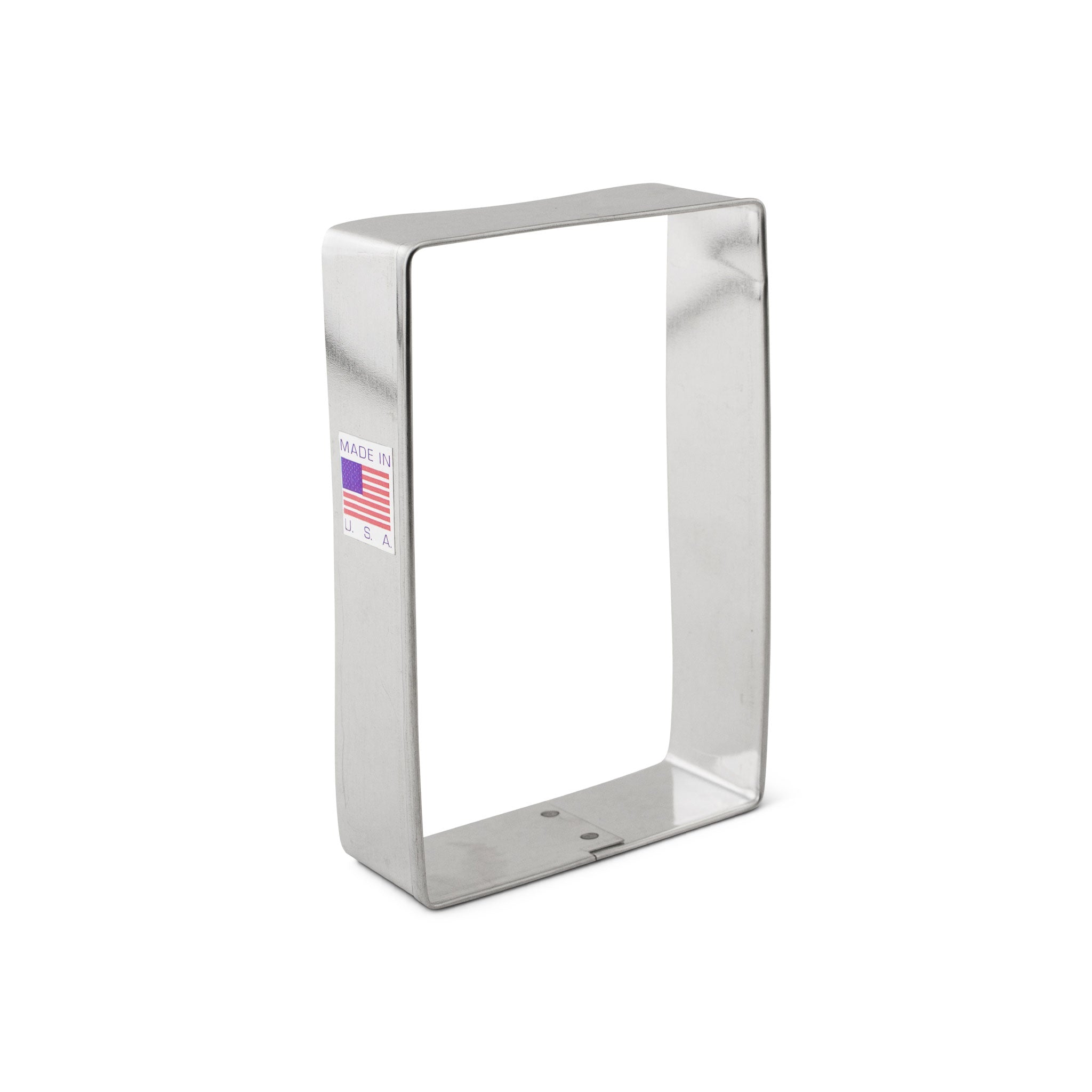 3 7/8" Rectangle Cookie Cutter made of stainless surgical steel, handcrafted in the U.S.A.