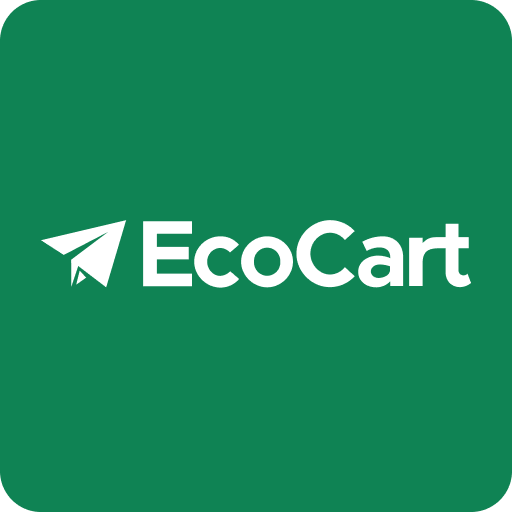 EcoCart logo with a paper airplane and text 'EcoCart'