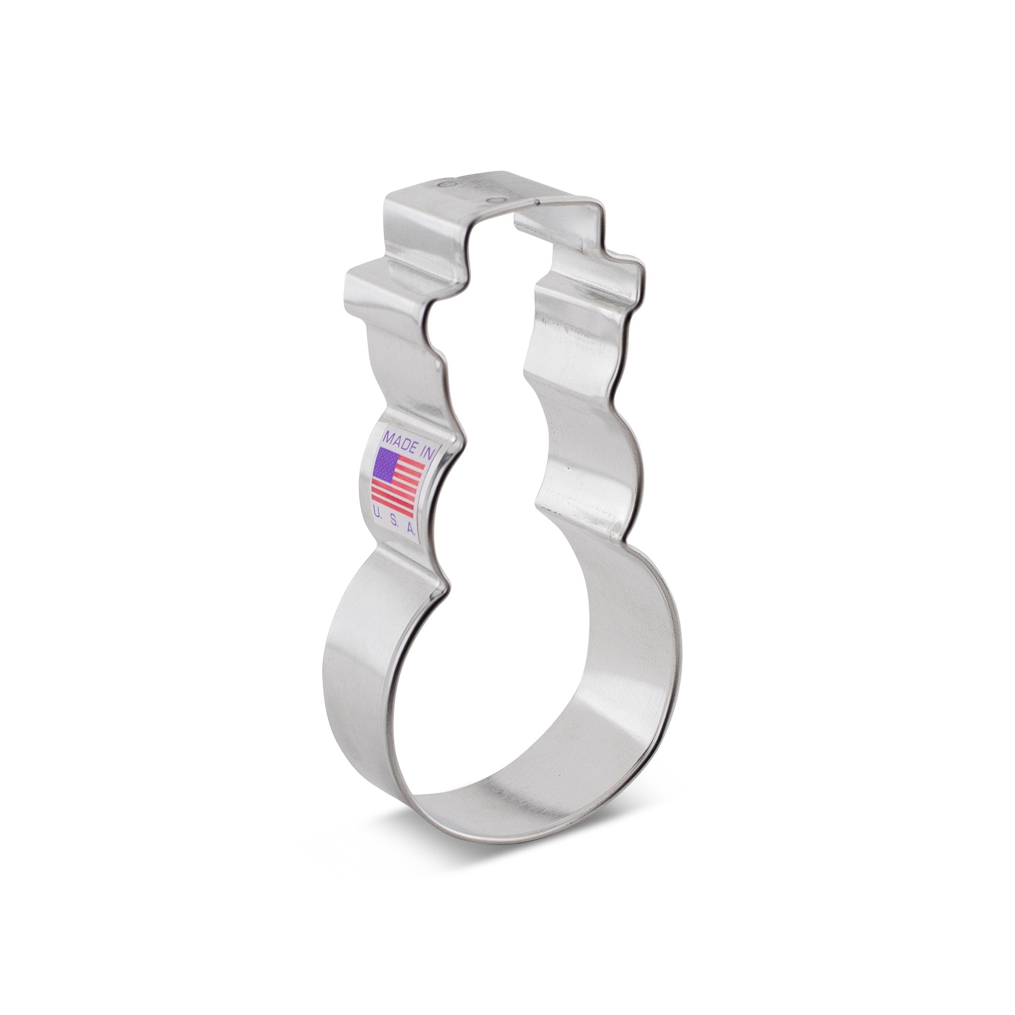 4-inch snowman cookie cutter made of stainless steel, handcrafted in the USA
